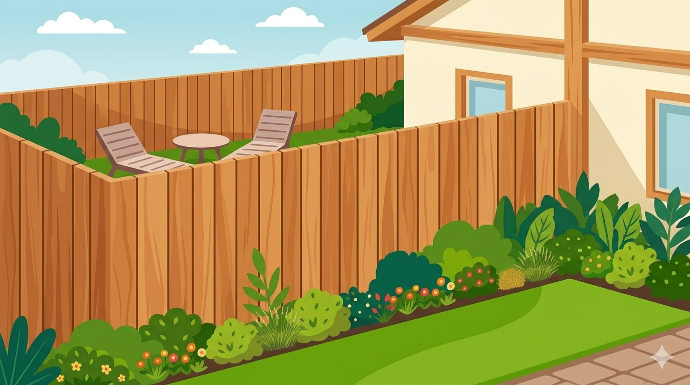 Cedar gate with lush garden — Nanaimo